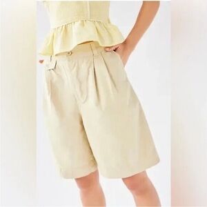 Free People Tan Bermuda Shorts Relaxed Fit